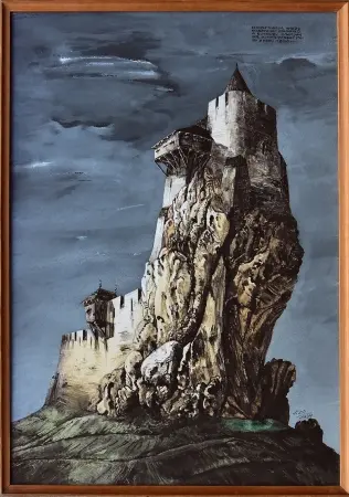 Rekonstrukcja wieży mieszkalno-obronnej w Łutowcu k/Mirowa, 1984
