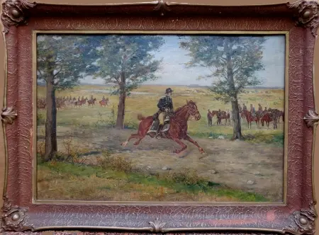 Scena z czasów napoleońskich. Ułani