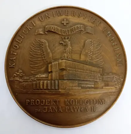 Medal WIZYTA OJCA ŚWIĘTEGO JANA PAWŁA - II KUL 9 VI 1987 / KATOLICKI UNIWERSYTET LUBELSKI PROJEKT KOLEGIUM IM. JANA PAŁWA II