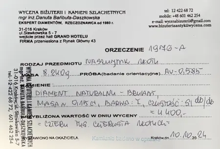 Naszyjnik z diamentem 