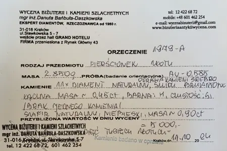 Pierścionek z diamentami 