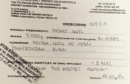 Pierścionek złoty