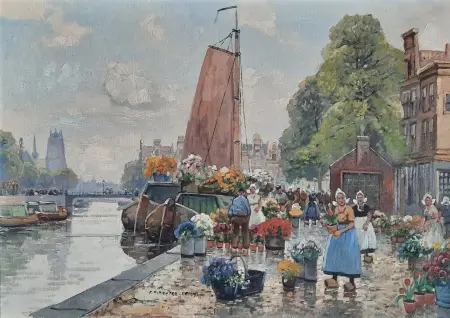 Targ kwiatowy w Amsterdamie