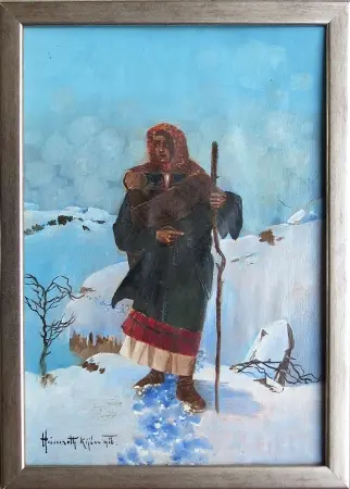 Młoda kobieta na tle zimowego pejzażu, 1916