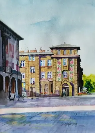 Katowice Nikiszowiec Dom z Różami i dawny Dom Handlowy Konsum