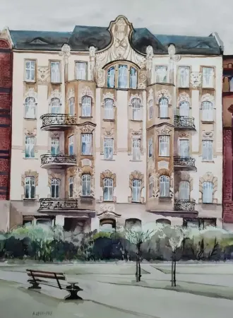 Secesyjna dama. Katowice ul, Mickiewicza