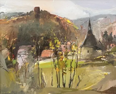 Pejzaż z kościołem 