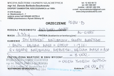 Kolczyki złote z szafirami i diamentami