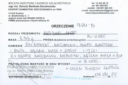 Kolczyki złote z szafirami i diamentami