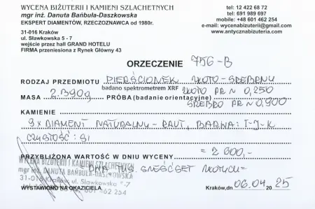 Pierścionek złoto-srebrny z diamentami