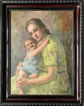 PORTRET ŻONY ARTYSTY Z SYNEM ANDRZEJEM 