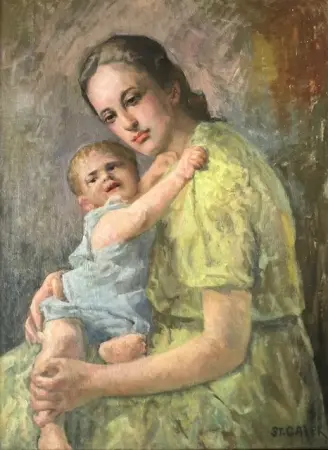 PORTRET ŻONY ARTYSTY Z SYNEM ANDRZEJEM 