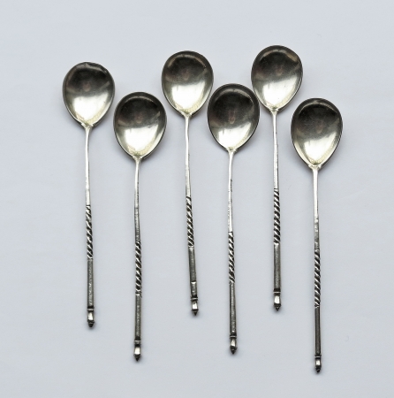 Srebrne łyżeczki do deserów, Moskwa, 1880-1890