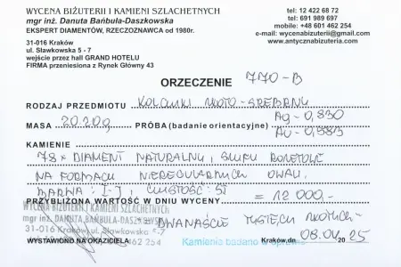 Kolczyki złoto-srebrne z diamentami