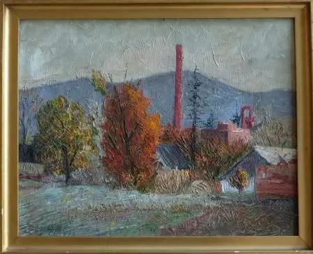 Kuźnia w Ustroniu na tle Czantorii