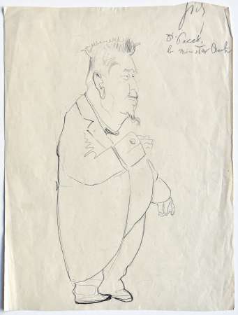 Karykatura. Dr Pacak b. minister Czech