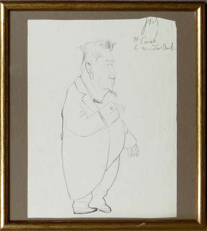 Karykatura. Dr Pacak b. minister Czech