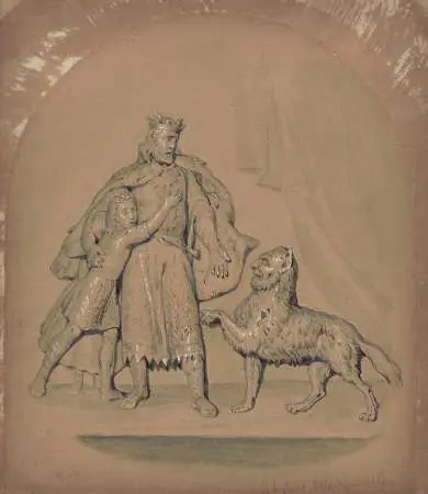 Trzy ilustracje do Baśni o żelaznym wilku Antoniego Czajkowskiego, 1854