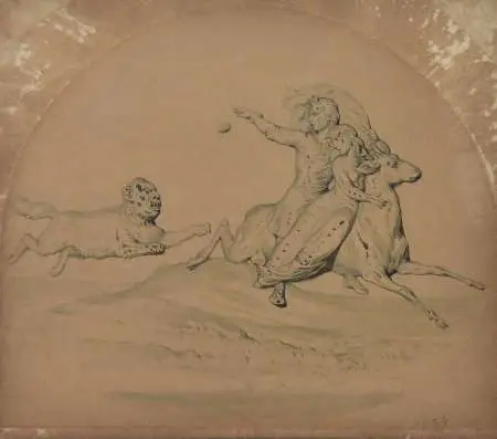 Trzy ilustracje do Baśni o żelaznym wilku Antoniego Czajkowskiego, 1854