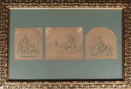 Trzy ilustracje do Baśni o żelaznym wilku Antoniego Czajkowskiego, 1854