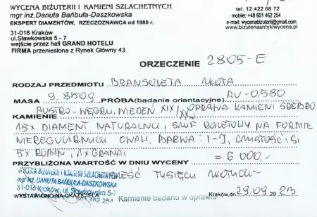 Bransoletka złota z diamentami i rubinami