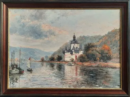 Kaub - Pejzaż nad Renem
