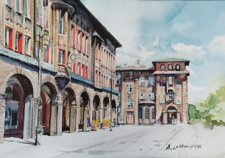 Katowice-Nikiszowiec: Dom z Różami w samo południe 