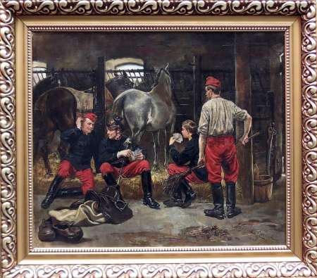 Ułani austriaccy grający w karty, 1885