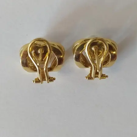 Kolczyki złote z perłami i diamentami