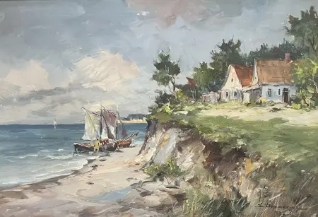 Łodzie na brzegu morza