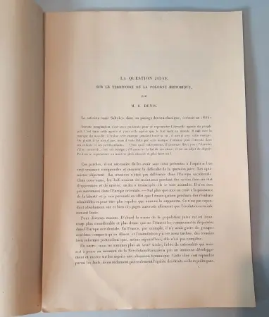 Broszura Kwiestia żydowska na historycznych terenach polskich, M.E. Denis, Paris Imprimerie Nationale 1919 r.