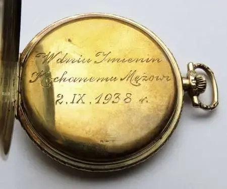Złoty zegarek kieszonkowy IWC Schaffhausen, 1936
