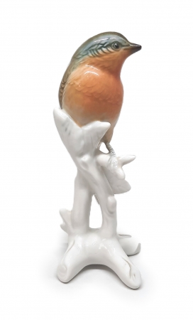 Figurka porcelanowa Rudzik, Karl ENS II poł. XX w.