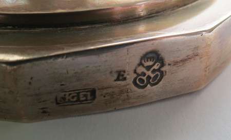 Para srebrnych trójramiennych świeczników, 1 poł. XIX w.