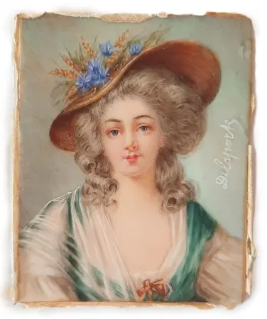 Miniatura Maria Antonina sygn. Delaporte wg portretu nieznanego artysty 