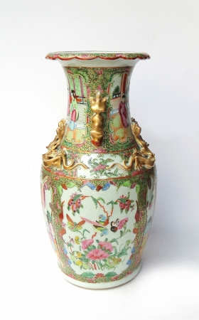 Waza Canton Famille Rose, Chiny, k. XIX w.