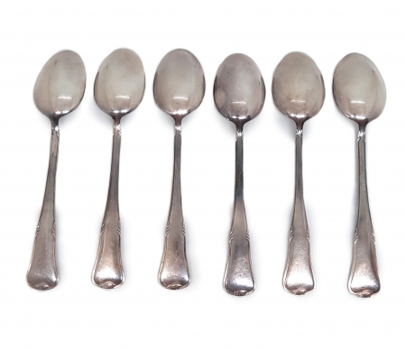 Zestaw platerowych łyżeczek i serwetnik sygn. WMF