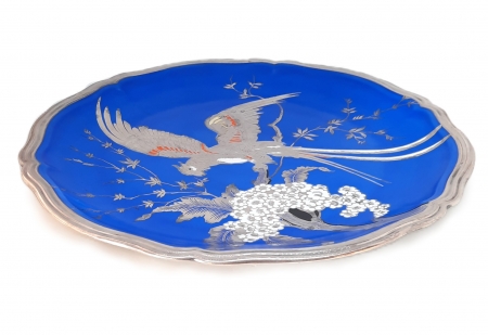 Patera porcelanowa z motywem papugi, Rosenthal wzór Chippendale lata 30./40. X w.