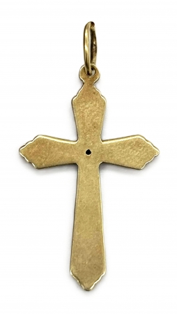 Krzyżyk złoty z czarną emalią
