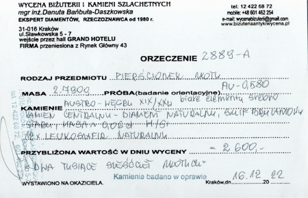 Pierścionek secesyjny złoto-srebrny