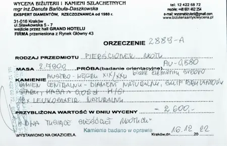 Pierścionek secesyjny złoto-srebrny