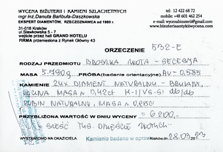 Broszka secesyjna z rubinem i diamentami