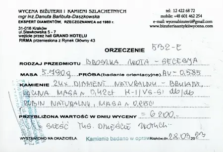 Broszka secesyjna z rubinem i diamentami