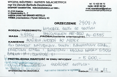 Naszyjnik Art Deco z diamentami