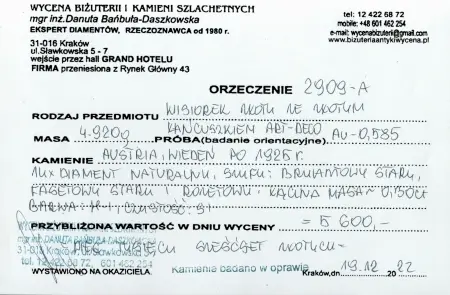 Naszyjnik Art Deco z diamentami