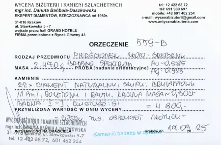 Pierścionek złoto-srebrny z diamentami