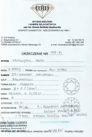 Naszyjnik ze szmaragdami i brylantami