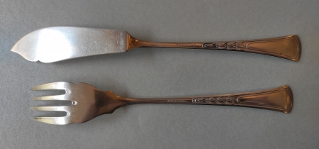 Komplet sztućców do ryb, Br. Henneberg Warszawa