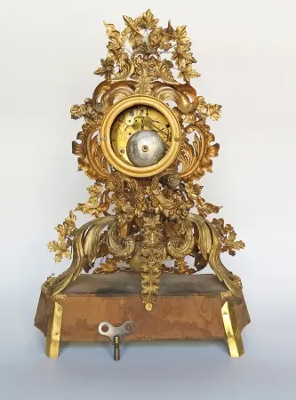 Zegar kominkowy neorokokowy, Francja ok. 1890