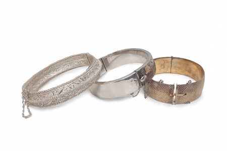 Srebrne bransoletki obręcze